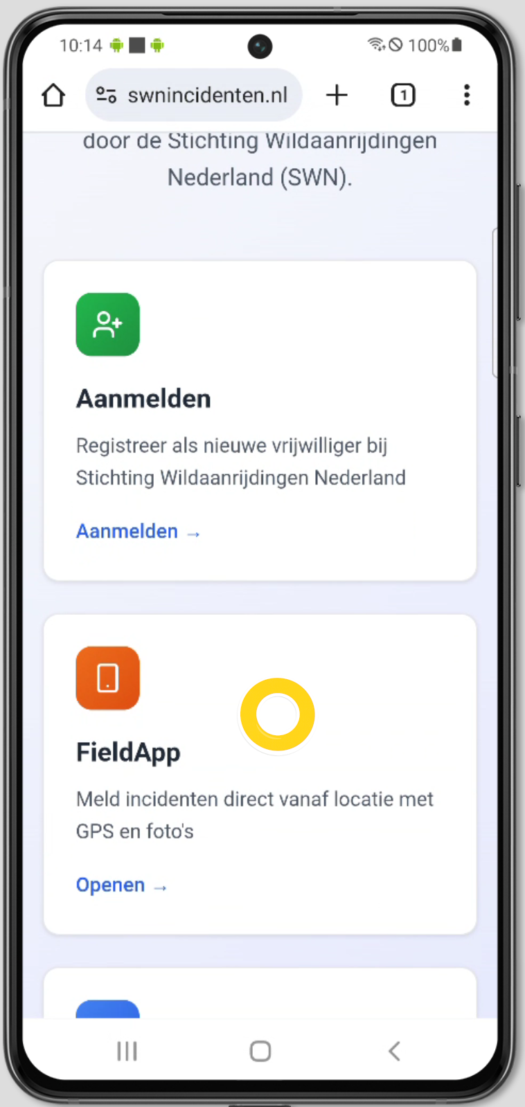 Stap 1: Open de website