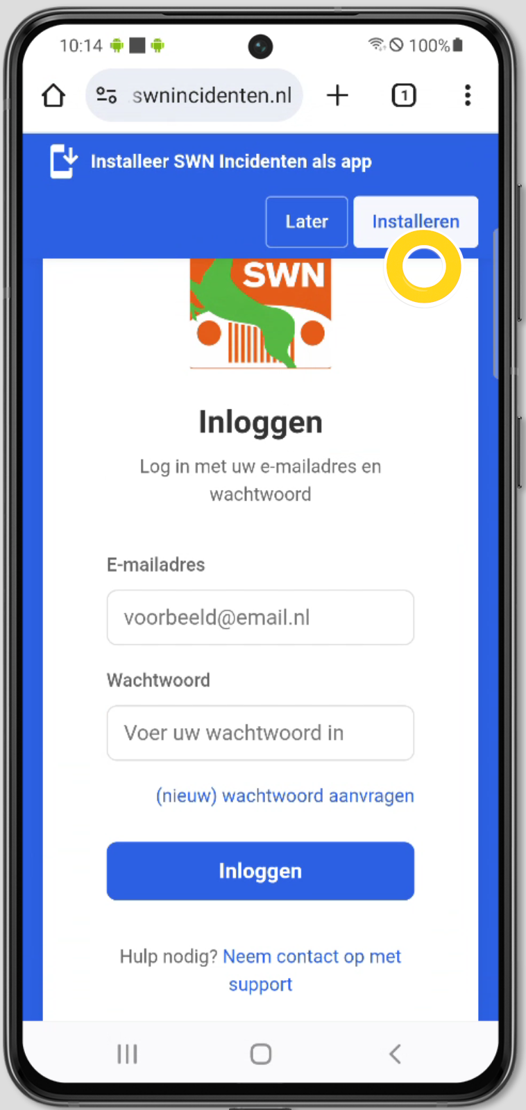 Stap 2: Tik op Installeren