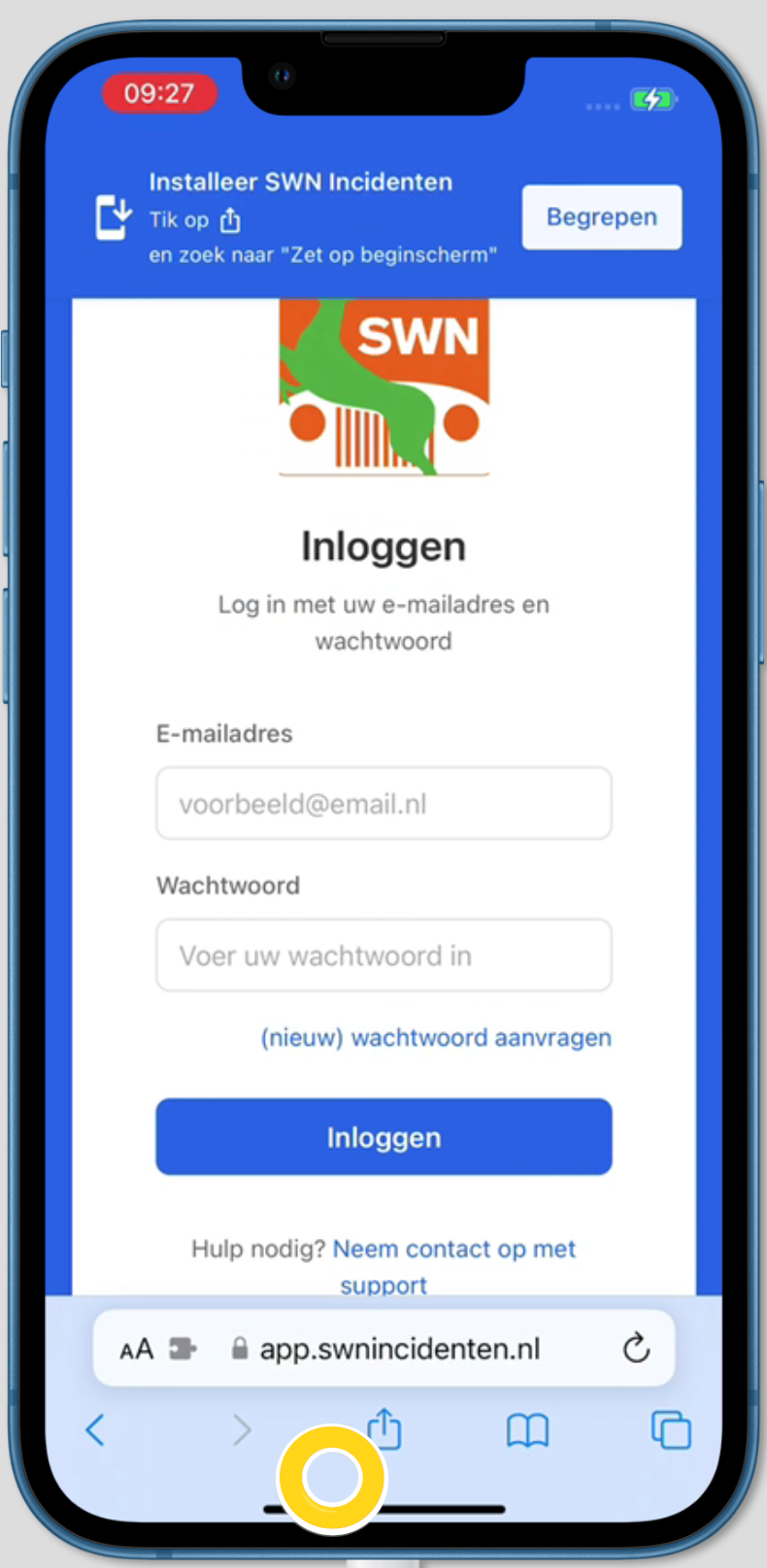 Stap 2: Tik op Delen