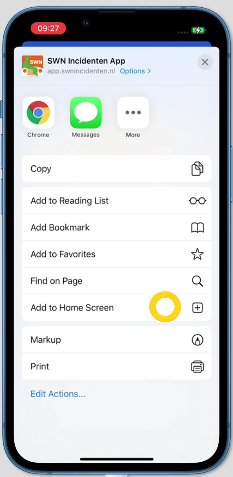 Stap 4: Zet op beginscherm