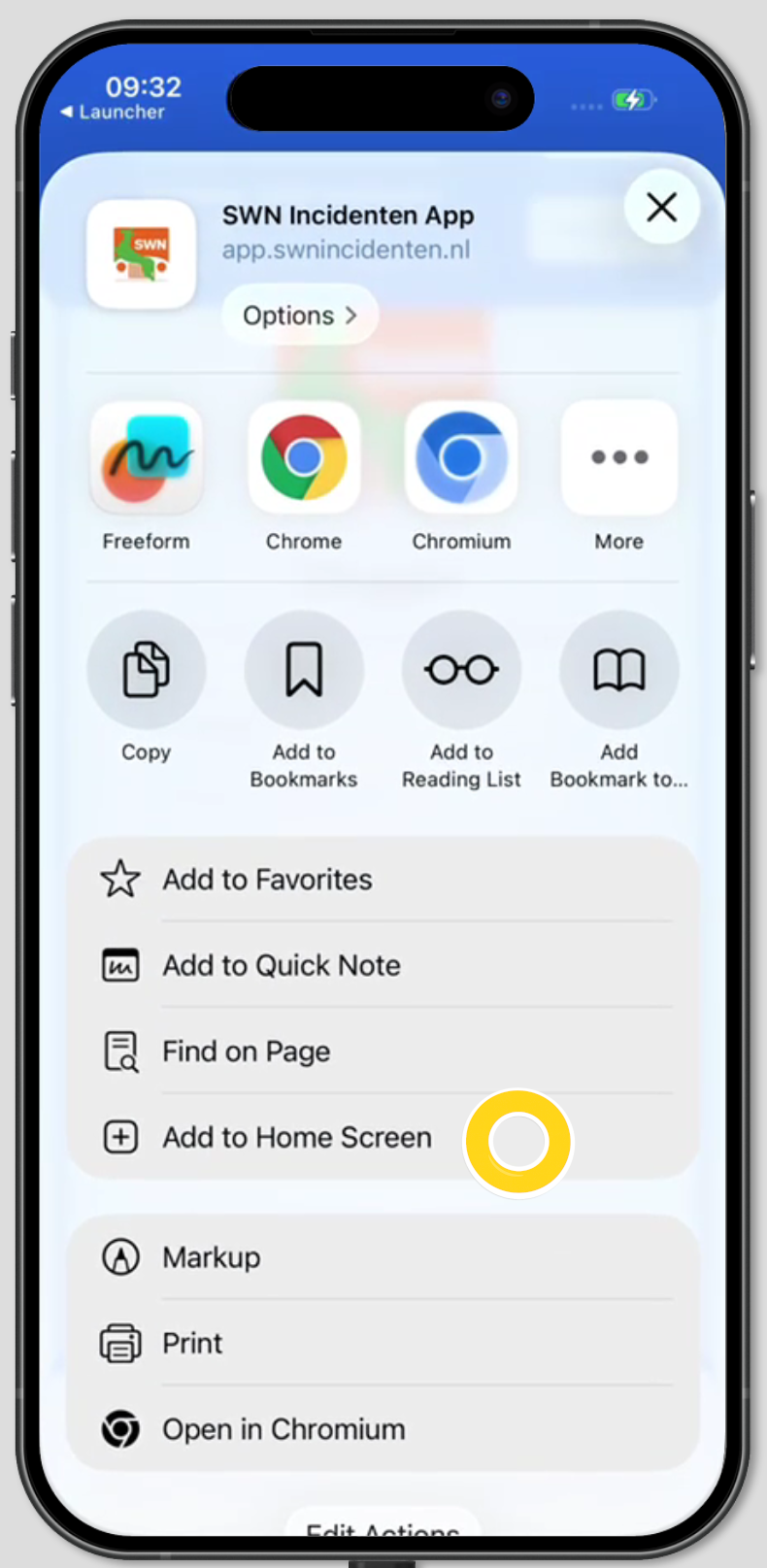 Stap 4: Zet op beginscherm